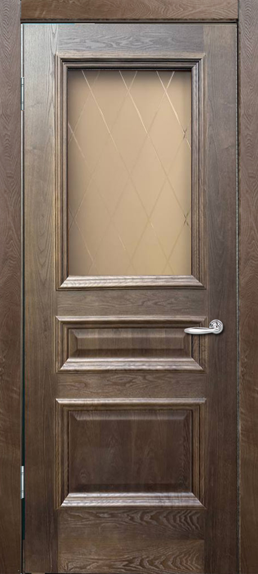 межкомнатные двери  Wanmark Кардинал S Ромб бронза дуб миндаль